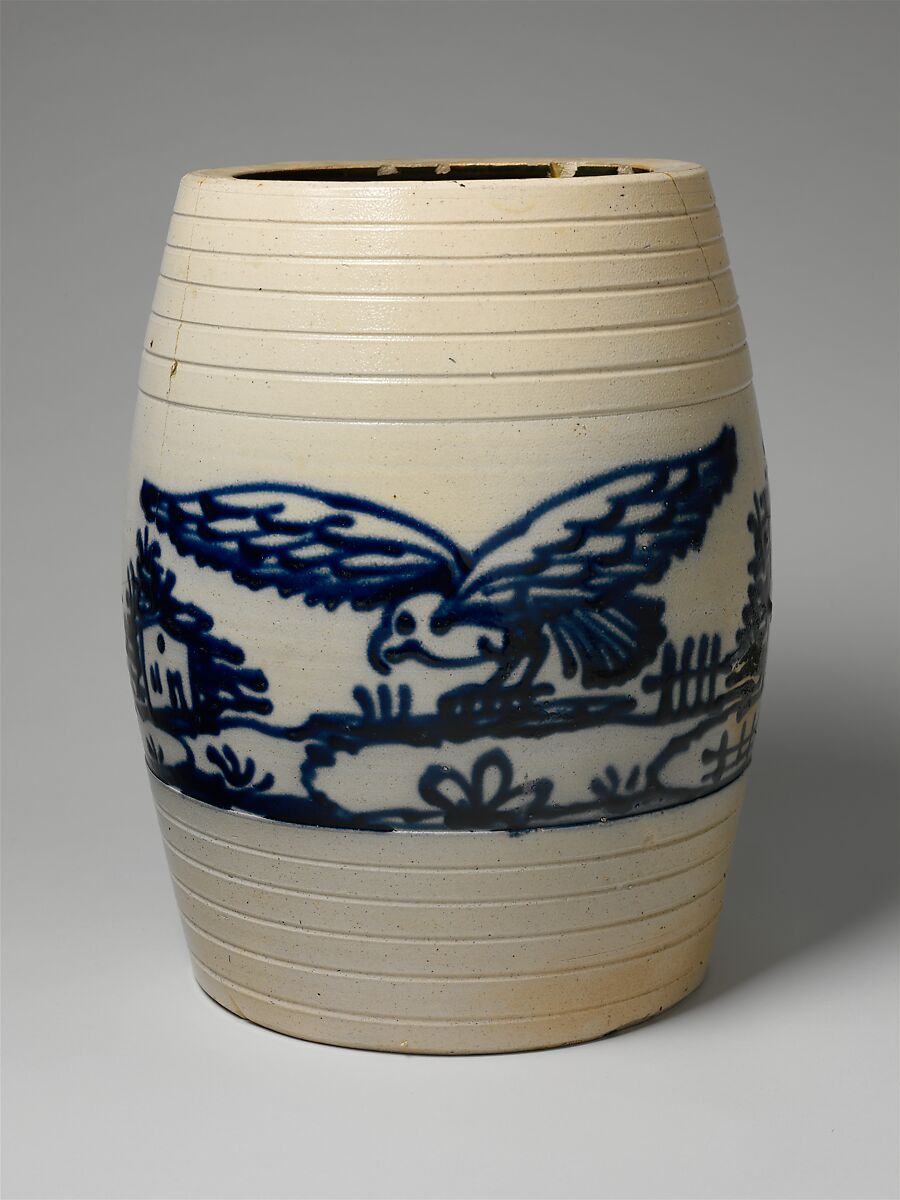 Water cooler, Julius and Edward Norton (active 1850–59), Stoneware, American