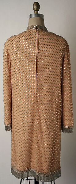 Cocktail dress, Norman Norell (American, Noblesville, Indiana 1900–1972 New York), silk, cotton, glass, American