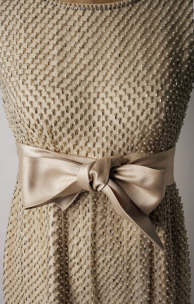 Evening dress, Norman Norell (American, Noblesville, Indiana 1900–1972 New York), silk, glass, plastic, American