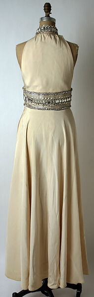 Evening dress, Norman Norell (American, Noblesville, Indiana 1900–1972 New York), silk, glass, American