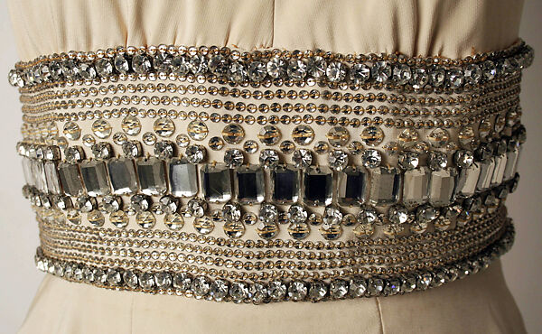 Evening dress, Norman Norell (American, Noblesville, Indiana 1900–1972 New York), silk, glass, American