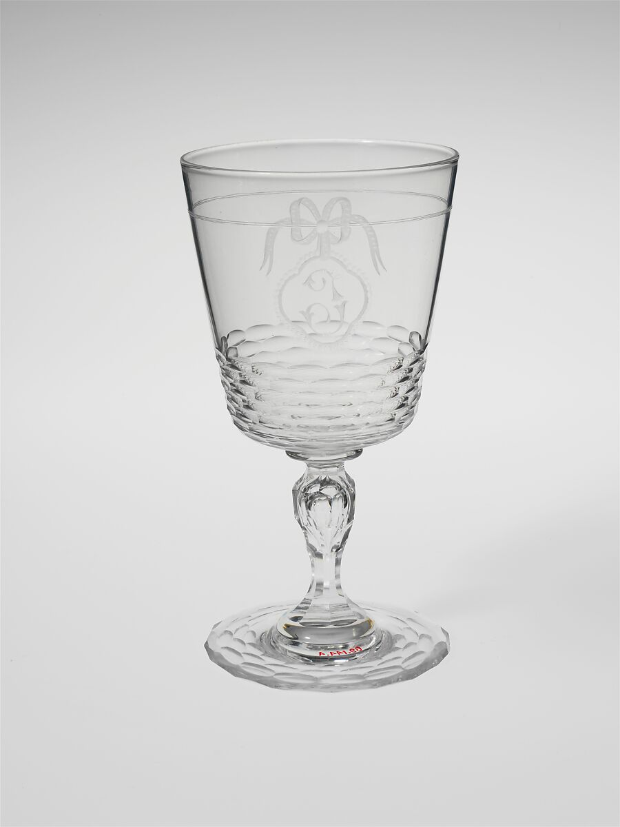 Water Goblet, Possibly Christian Dorflinger (1828–1915), Blown lead glass, American 
