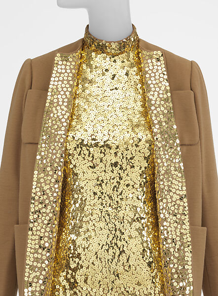 Evening ensemble, Norman Norell (American, Noblesville, Indiana 1900–1972 New York), wool, silk, plastic, American