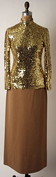 Evening ensemble, Norman Norell (American, Noblesville, Indiana 1900–1972 New York), wool, silk, plastic, American