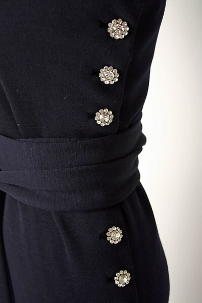 Evening dress, Norman Norell (American, Noblesville, Indiana 1900–1972 New York), wool, rhinestones, American