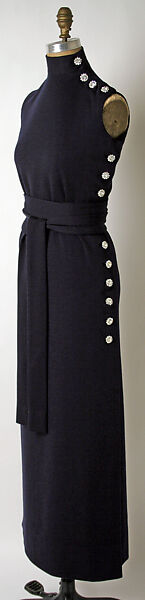Evening dress, Norman Norell (American, Noblesville, Indiana 1900–1972 New York), wool, rhinestones, American