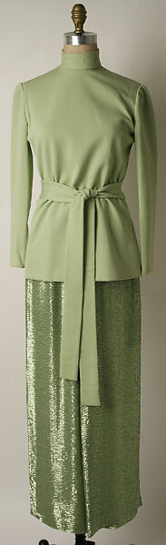 Evening ensemble, Norman Norell (American, Noblesville, Indiana 1900–1972 New York), wool, silk, glass, American 