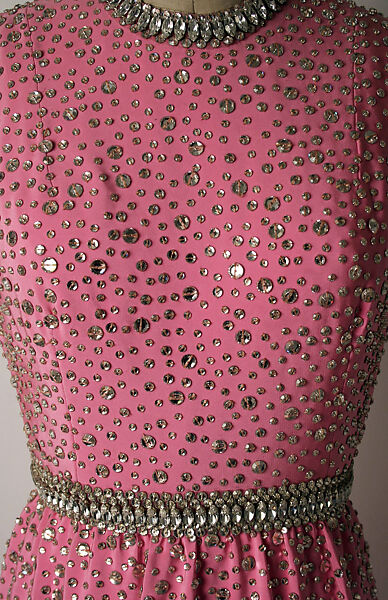 Evening dress, Norman Norell (American, Noblesville, Indiana 1900–1972 New York), silk, glass, American