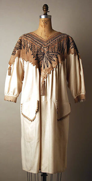 Dress, Zandra Rhodes (British, founded 1969), silk, leather, British 