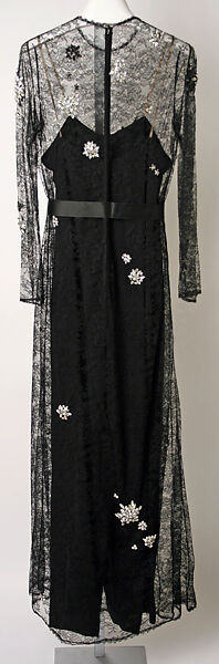 Evening dress, James Galanos (American, Philadelphia, Pennsylvania, 1924–2016 West Hollywood, California), a) synthetic, rhinestone, silk; b) polyester, American