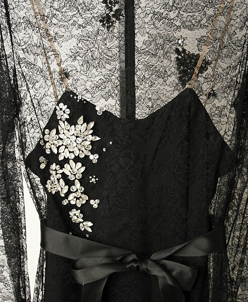 Evening dress, James Galanos (American, Philadelphia, Pennsylvania, 1924–2016 West Hollywood, California), a) synthetic, rhinestone, silk; b) polyester, American