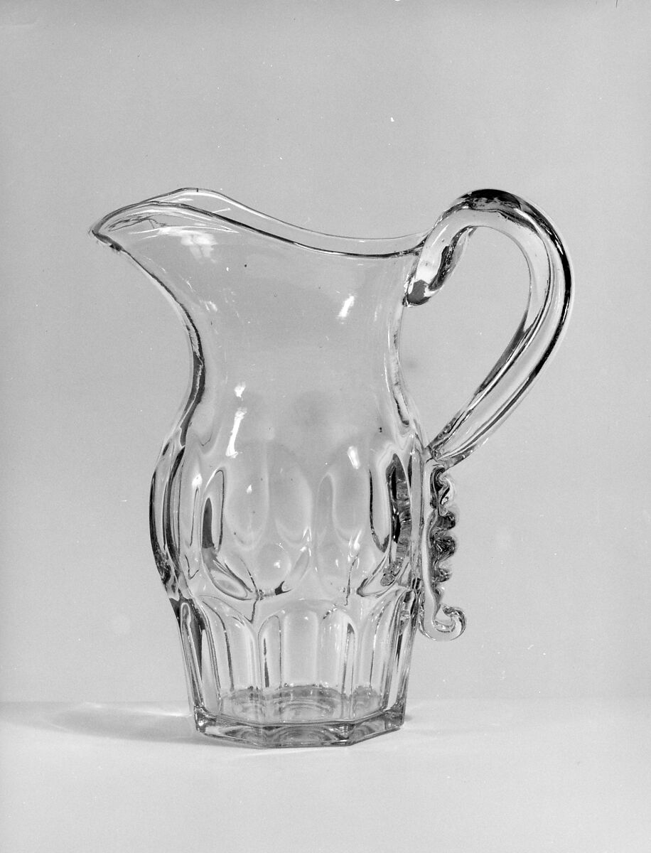 Water Pitcher, Pressed glass, American 