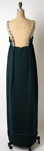 Evening dress, James Galanos (American, Philadelphia, Pennsylvania, 1924–2016 West Hollywood, California), wool, glass, American