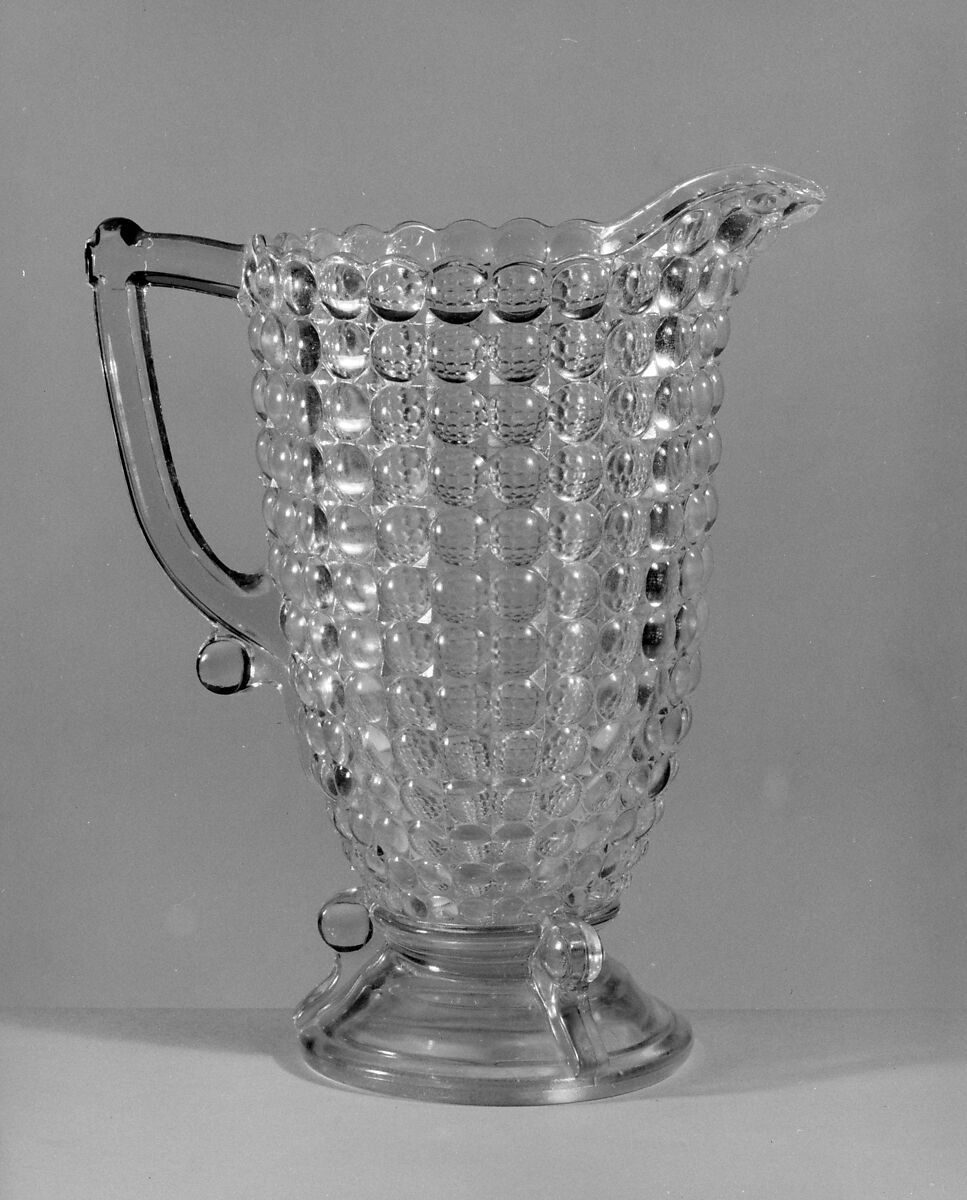 Water Pitcher, Adams and Company, Pressed yellow glass, American 