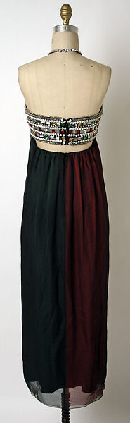 Evening dress, James Galanos (American, Philadelphia, Pennsylvania, 1924–2016 West Hollywood, California), silk, glass, American