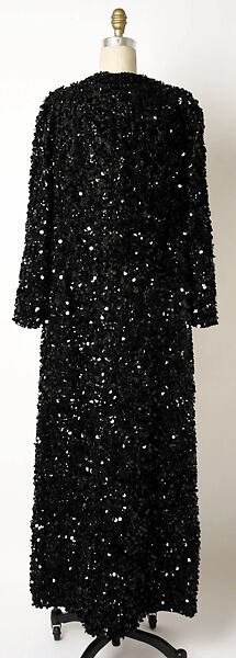 Evening coat, James Galanos (American, Philadelphia, Pennsylvania, 1924–2016 West Hollywood, California), silk, plastic, glass, American
