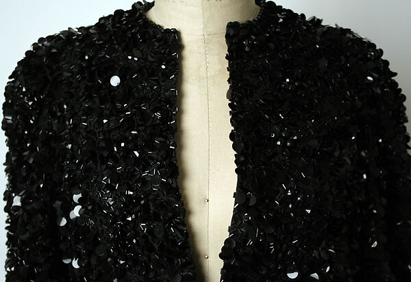 Evening coat, James Galanos (American, Philadelphia, Pennsylvania, 1924–2016 West Hollywood, California), silk, plastic, glass, American