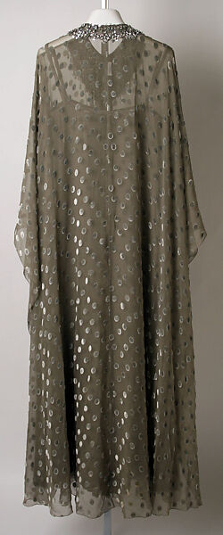 Evening ensemble, James Galanos (American, Philadelphia, Pennsylvania, 1924–2016 West Hollywood, California), silk, glass, plastic, American