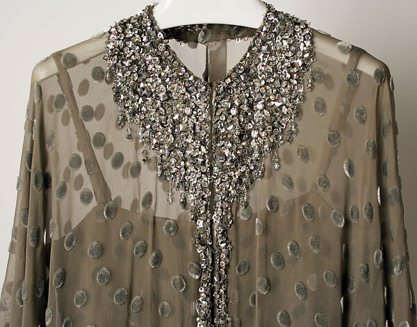 Evening ensemble, James Galanos (American, Philadelphia, Pennsylvania, 1924–2016 West Hollywood, California), silk, glass, plastic, American