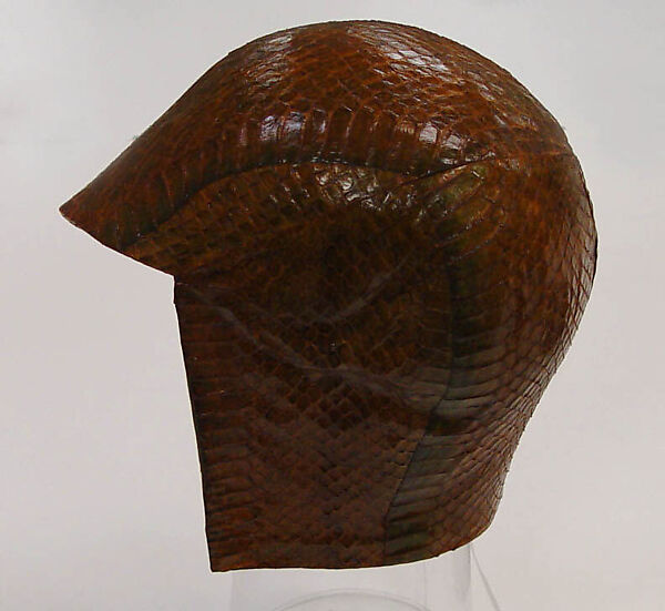 Hat, James Galanos (American, Philadelphia, Pennsylvania, 1924–2016 West Hollywood, California), leather, American 