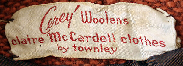 Cape, Claire McCardell (American, 1905–1958), wool, American