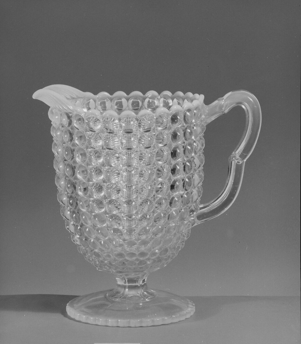 Water Pitcher, Richards and Hartley Flint Glass Co. (ca. 1870–1890), Pressed colorless and opalescent glass, American 