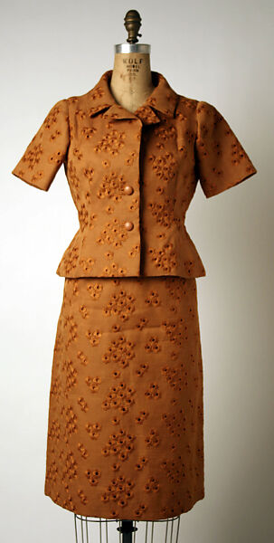 Ensemble, House of Givenchy (French, founded 1952), silk, cotton, leather, French 