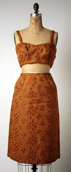 Ensemble, House of Givenchy (French, founded 1952), silk, cotton, leather, French