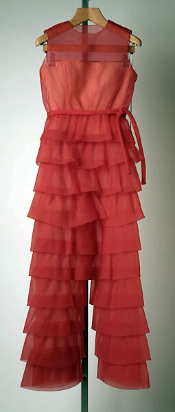 Evening ensemble, (a, b) House of Givenchy (French, founded 1952), synthetic fiber, silk, leather, French 