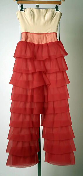 Evening ensemble, (a, b) House of Givenchy (French, founded 1952), synthetic fiber, silk, leather, French