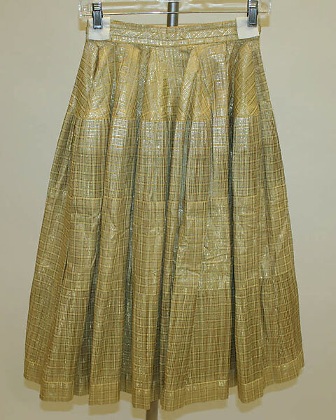 Evening skirt, Mainbocher (French and American, founded 1930), cotton, Lurex, American 