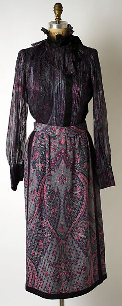 Ensemble, Emanuel Ungaro (French, 1933–2019), silk, glass, French