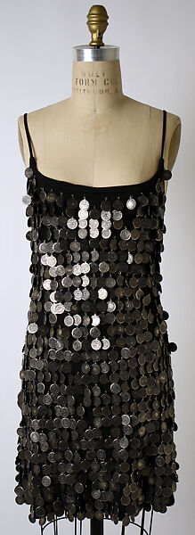 Dress, Rifat Ozbek (British, born Turkey, 1953), acetate/rayon, tin, British 