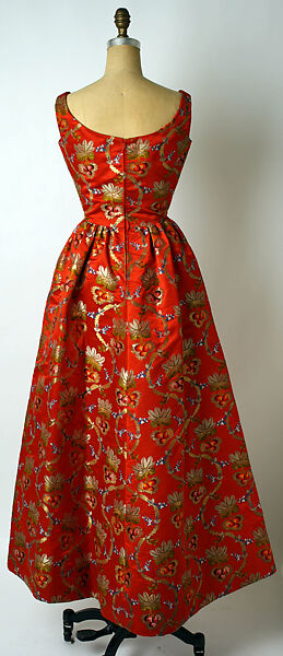 Evening dress, Adele Simpson (American, New York 1904–1995 Greenwich, Connecticut), Silk, metal, American