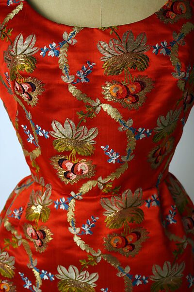 Evening dress, Adele Simpson (American, New York 1904–1995 Greenwich, Connecticut), Silk, metal, American