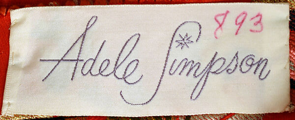 Evening dress, Adele Simpson (American, New York 1904–1995 Greenwich, Connecticut), Silk, metal, American