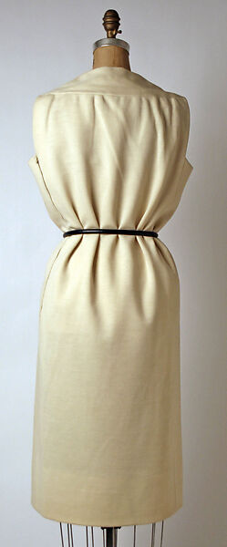 Dress, House of Givenchy (French, founded 1952), (a) wool; (b) leather, French