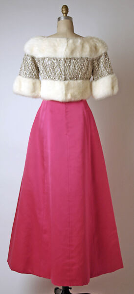 Evening ensemble, (a, b) House of Givenchy (French, founded 1952), silk, fur, French