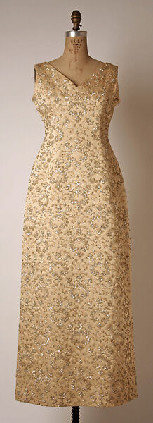 Evening dress, House of Givenchy (French, founded 1952), silk, rhinestones, French