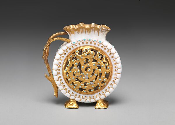 Whimsy Pitcher, Knowles, Taylor, and Knowles (1870–1929), Porcelain, American