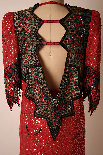 Ensemble, Zandra Rhodes (British, founded 1969), silk, glass, plastic, British