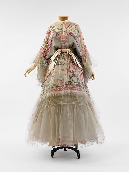 Evening dress, Zandra Rhodes (British, founded 1969), silk, polyester, British 