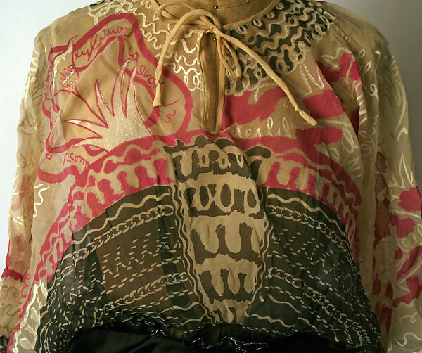 Evening dress, Zandra Rhodes (British, founded 1969), silk, cotton, polyester, British