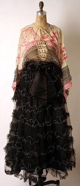 Evening dress, Zandra Rhodes (British, founded 1969), silk, cotton, polyester, British 