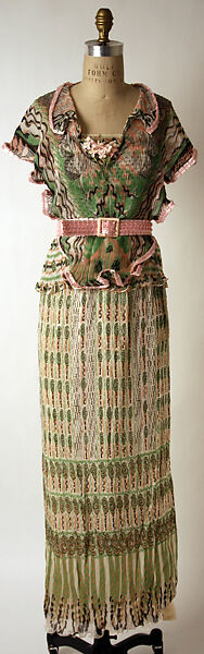 Evening ensemble, Zandra Rhodes (British, founded 1969), polyester, nylon, British