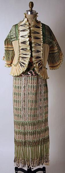 Evening ensemble, Zandra Rhodes (British, founded 1969), polyester, nylon, British 