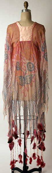 Blouse, Zandra Rhodes (British, founded 1969), silk, feathers, British