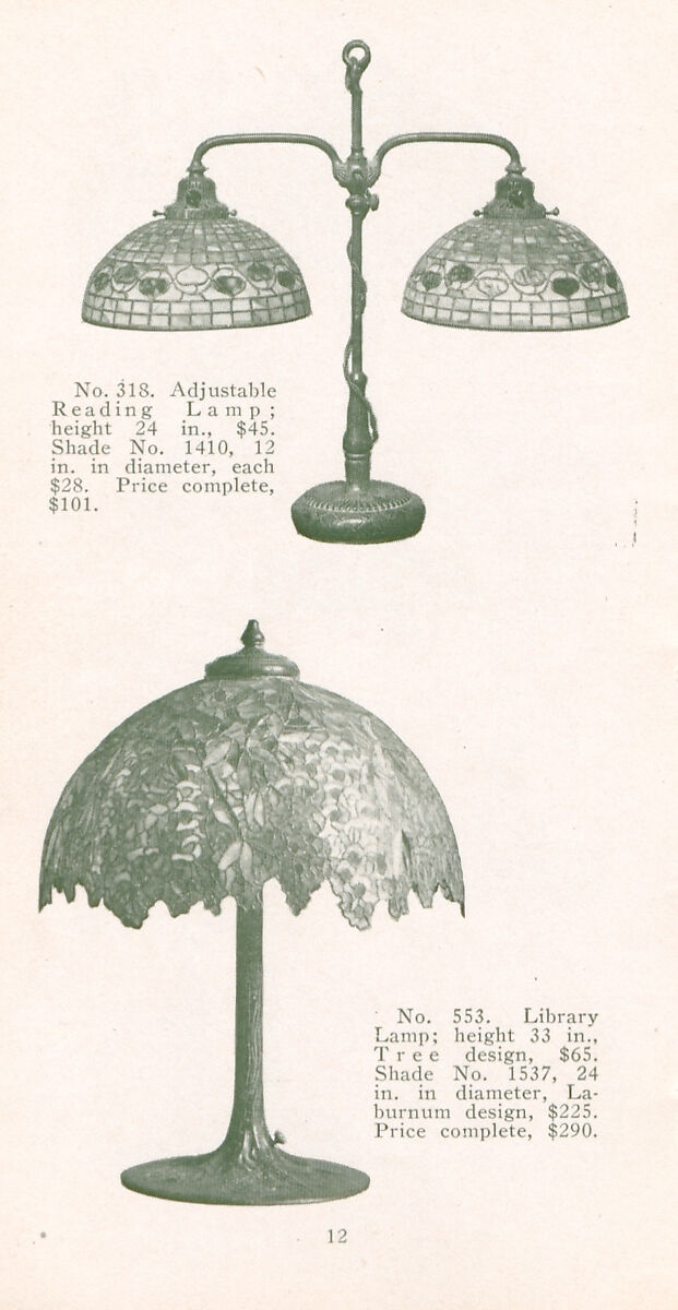 Tiffany bronze lamps, Tiffany Studios (1902–32)
