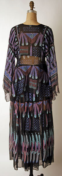 Evening ensemble, Zandra Rhodes (British, founded 1969), silk, British
