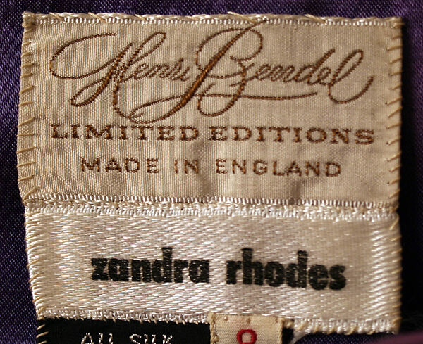 Evening dress, Zandra Rhodes (British, founded 1969), wool, British